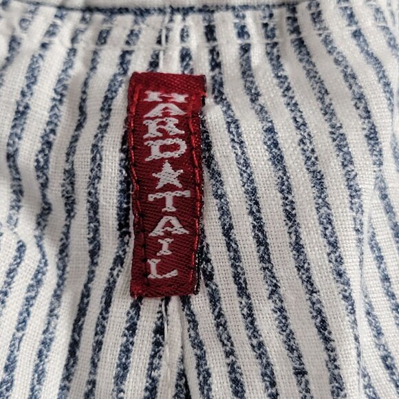 Hard Tail Forever Womens Striped Wide-Leg Drawstring Pants Medium Blue/White - Picture 4 of 11